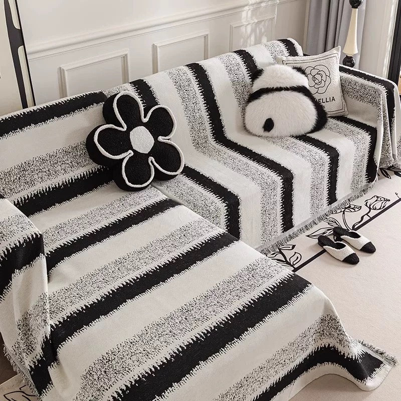 Striped Retro Sofa Cover