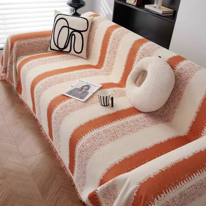 Striped Retro Sofa Cover